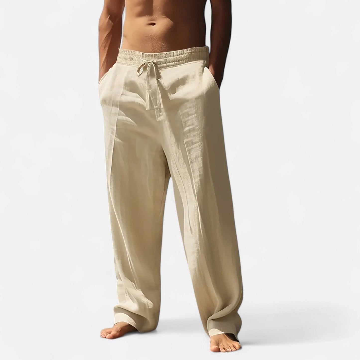 Cedric | Pantalon Homme Lin Détente Taille Élastique Confort Riviera