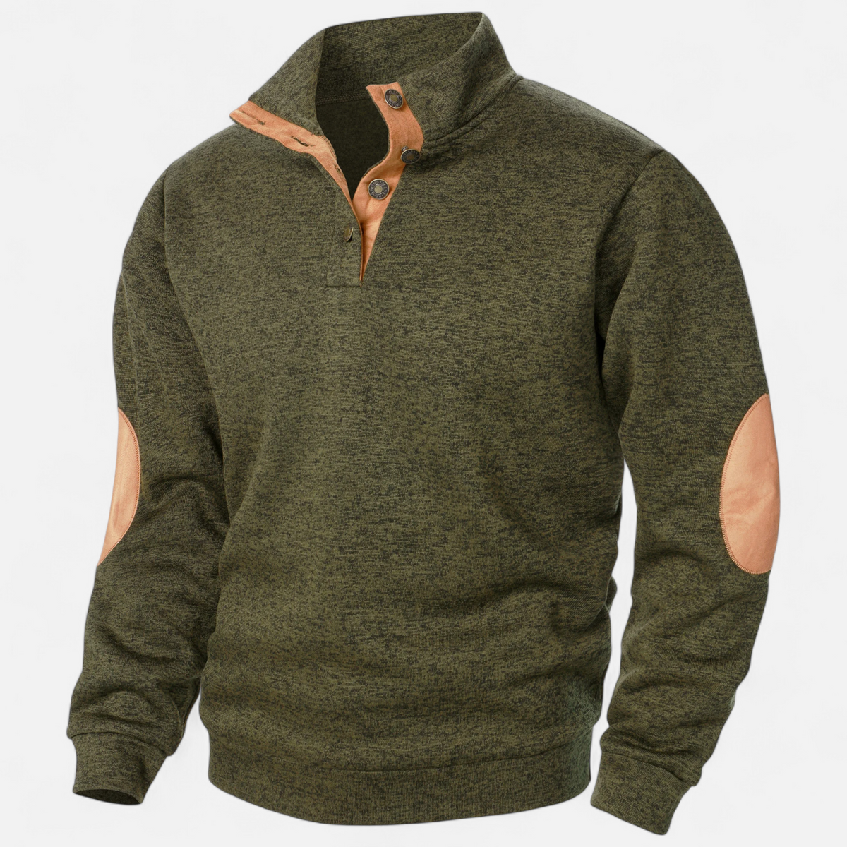 Cassian | Pull Homme Col Montant Boutonné Patchwork Style Heritage