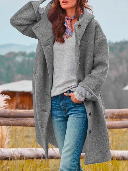 Manteau Long Femme à Capuche | Élégance Douce et Confort Quotidien