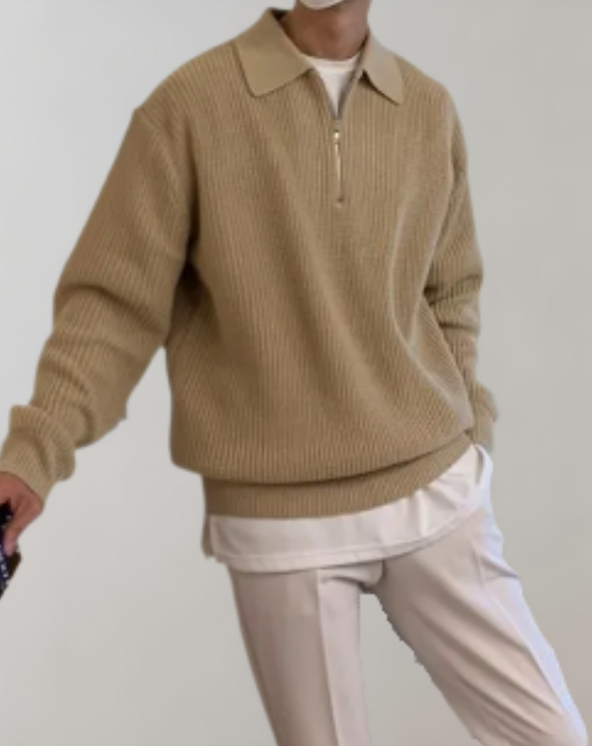 Pull Tricot Homme à Demi-Zip | Style Moderne & Confort Quotidien