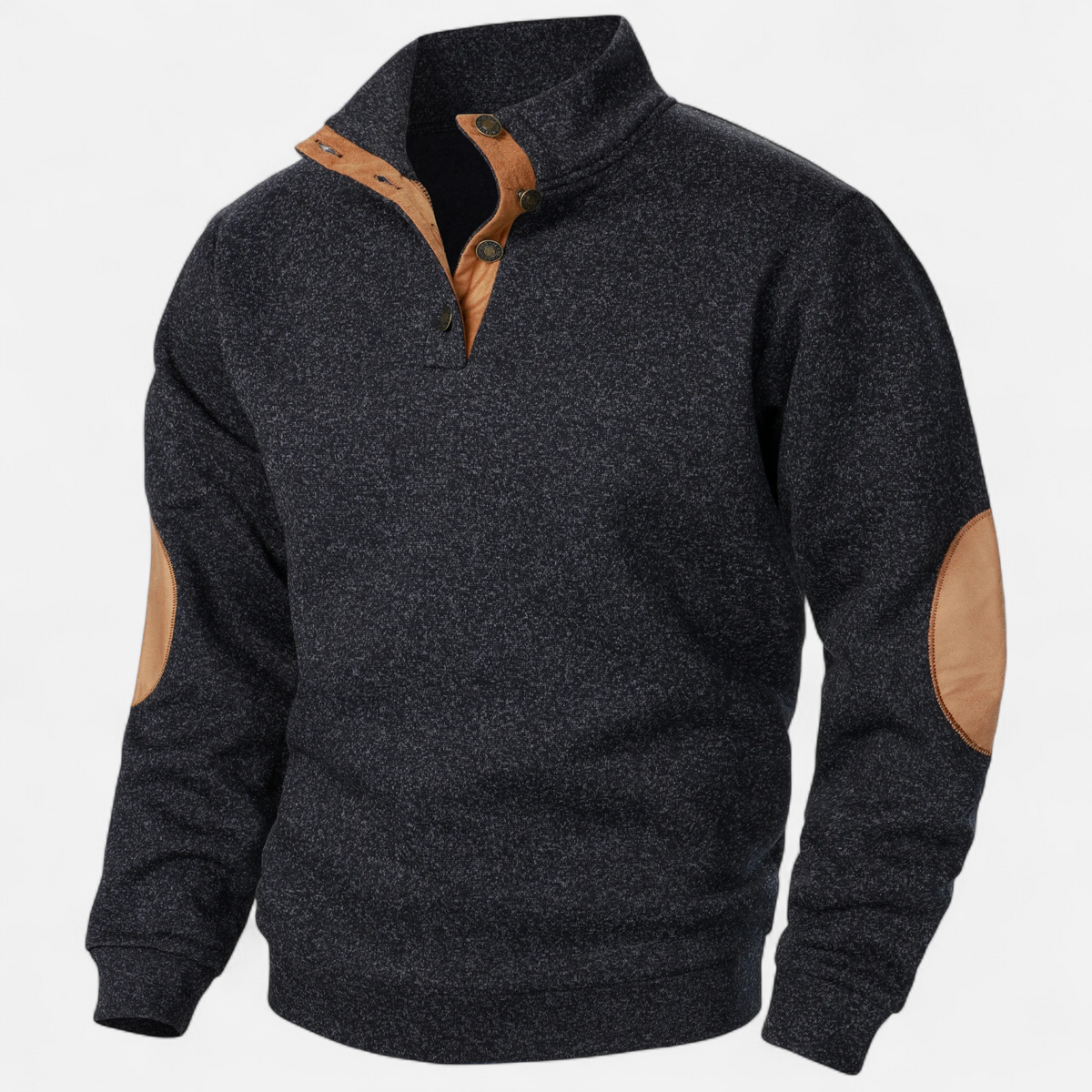 Cassian | Pull Homme Col Montant Boutonné Patchwork Style Heritage
