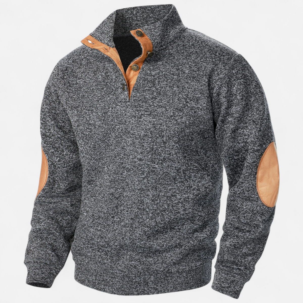 Cassian | Pull Homme Col Montant Boutonné Patchwork Style Heritage