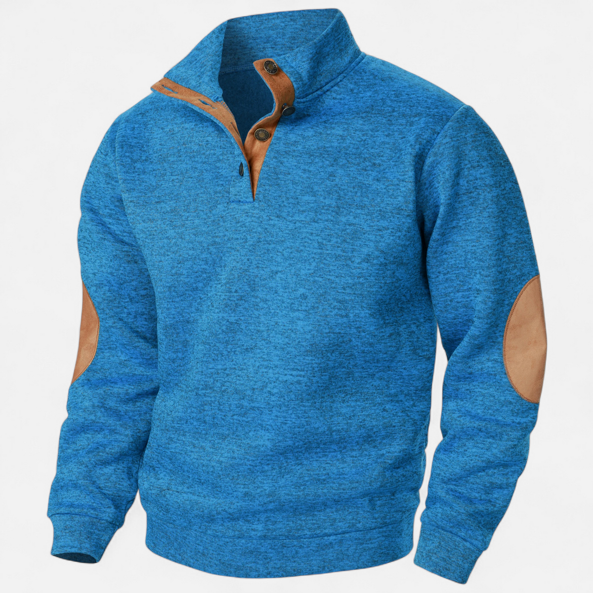 Cassian | Pull Homme Col Montant Boutonné Patchwork Style Heritage