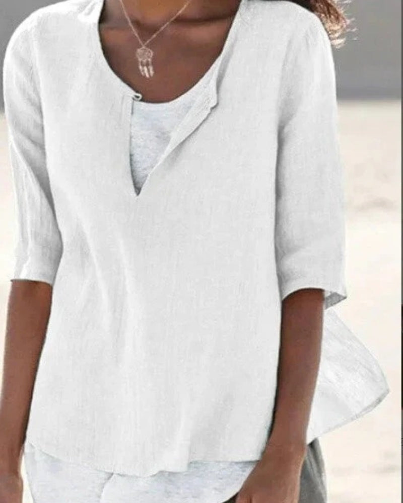 Blouse Décontractée à Effet Superposé – Style Léger & Élégance Moderne