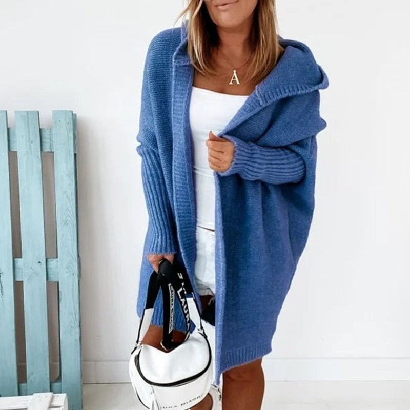 Lange Warme Cardigan Femme | Tricot Long avec Capuche