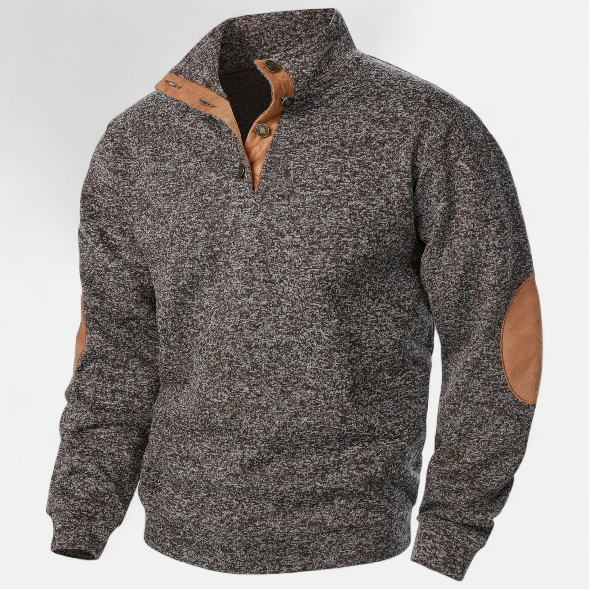 Cassian | Pull Homme Col Montant Boutonné Patchwork Style Heritage