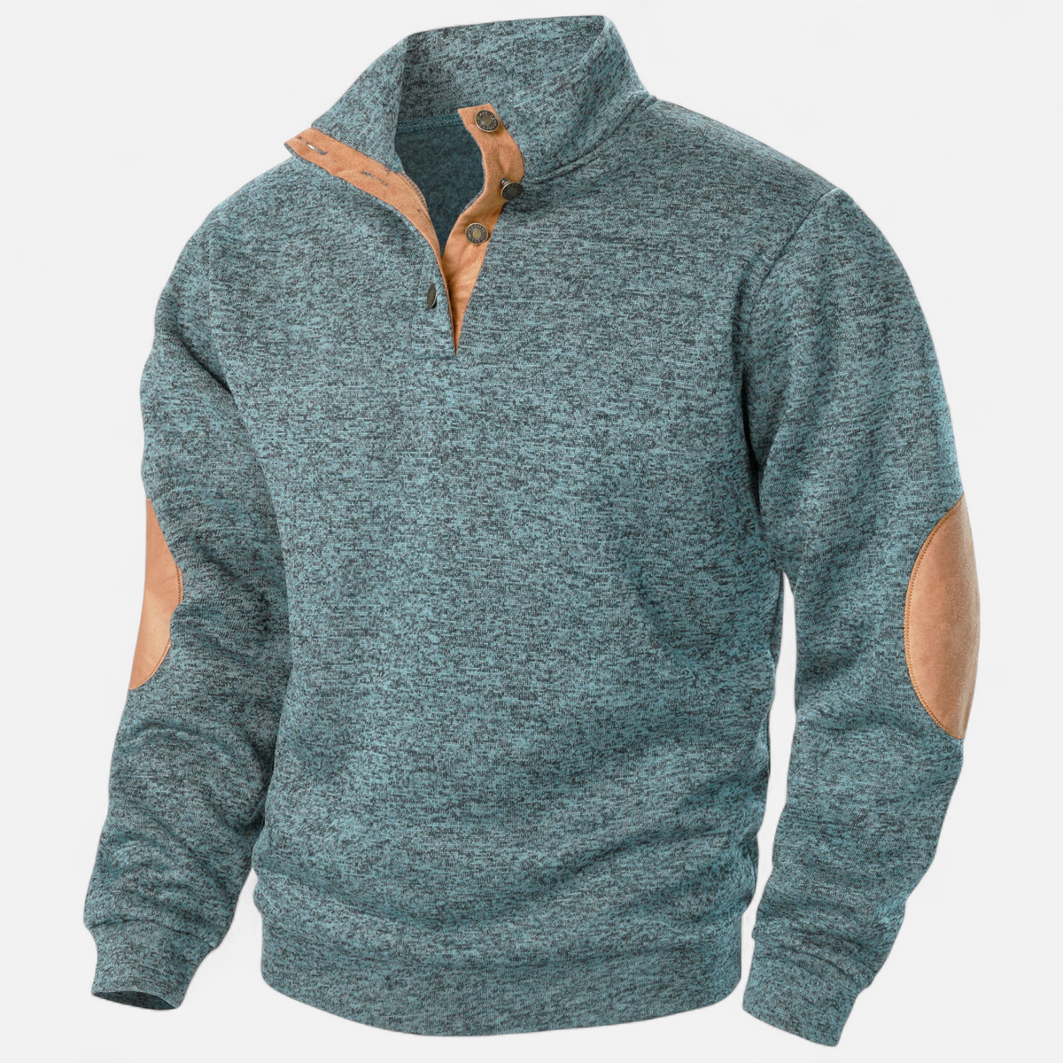 Cassian | Pull Homme Col Montant Boutonné Patchwork Style Heritage