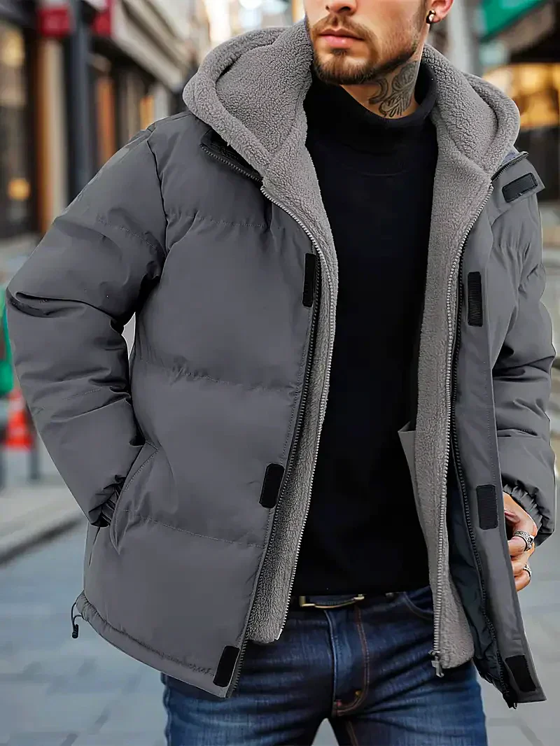 Harvion | Doudoune Homme Hiver à Capuche, Imperméable, Doublure Polaire, Ourlet Ajustable, Style Outdoor