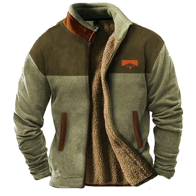 Corvian | Veste Homme Vintage Hiver, Coupe Relax, Doublure Polaire Sherpa, Col Montant et Fermeture Éclair