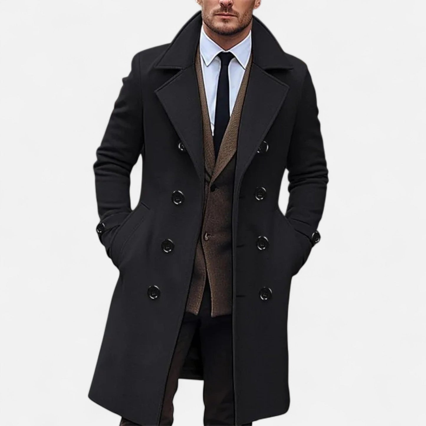 Manteau Homme Structuré avec Col Classique – Élégant, Confortable & Polyvalent