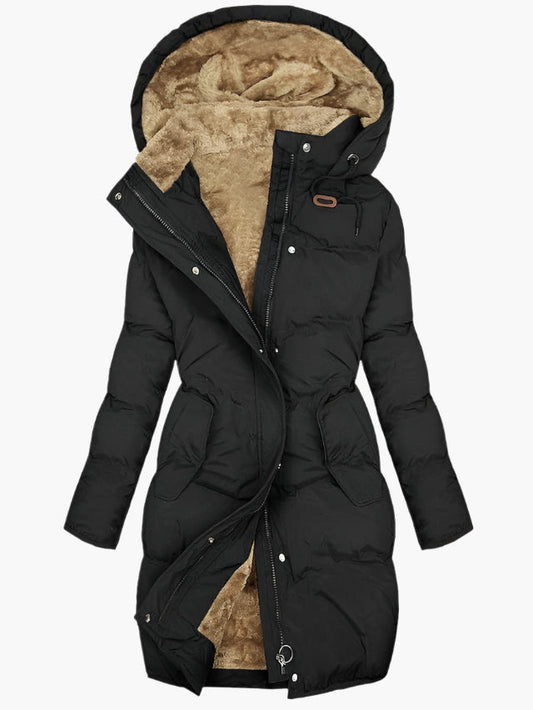 Orélie | Parka Femme Hiver Matelassée à Capuche | Doublure Polaire & Élégante