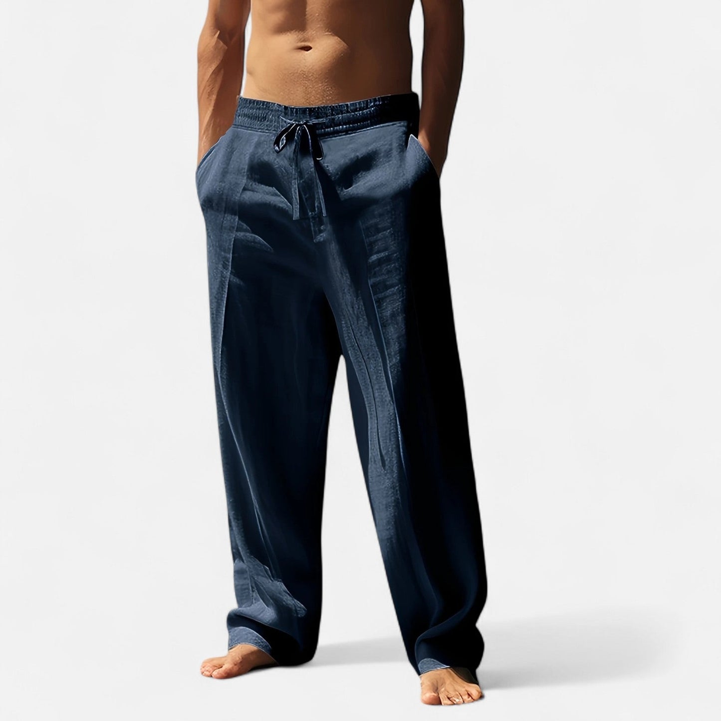Cedric | Pantalon Homme Lin Détente Taille Élastique Confort Riviera