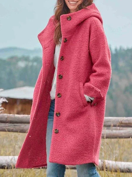 Manteau Long Femme à Capuche | Élégance Douce et Confort Quotidien