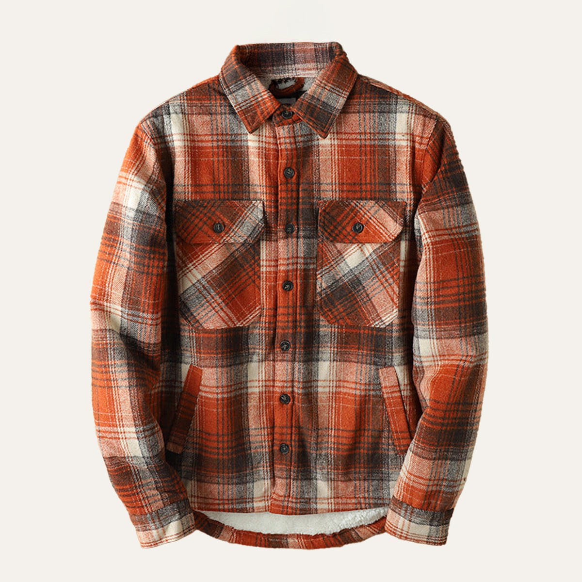 Outdoor Chemise Homme à Carreaux en Flanelle Doublée Polaire, Surchemise Chaude et Confortable