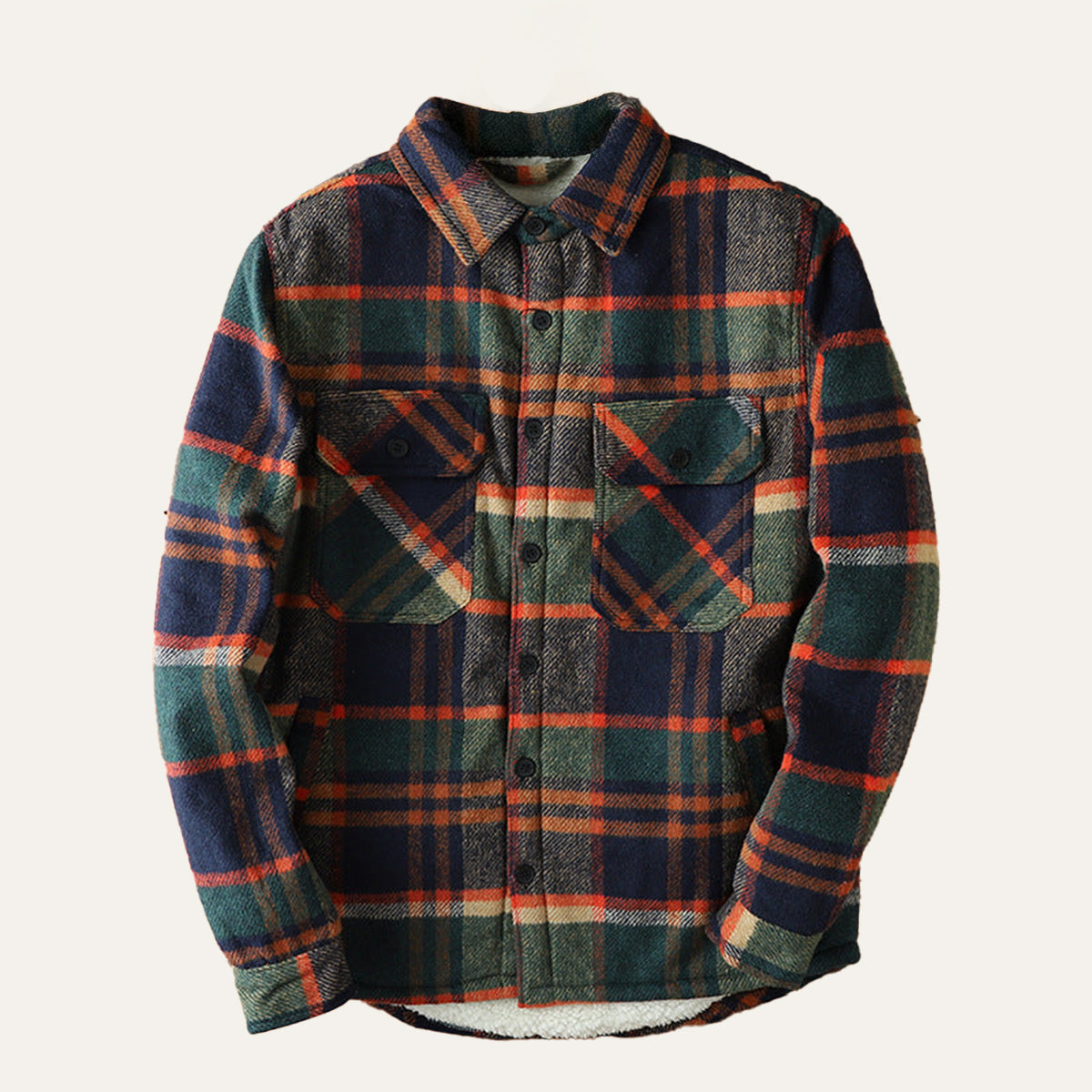 Outdoor Chemise Homme à Carreaux en Flanelle Doublée Polaire, Surchemise Chaude et Confortable