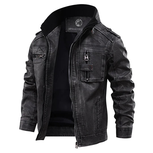 Rowan | Veste Homme Zippée Style Moto Effet Cuir Moderne