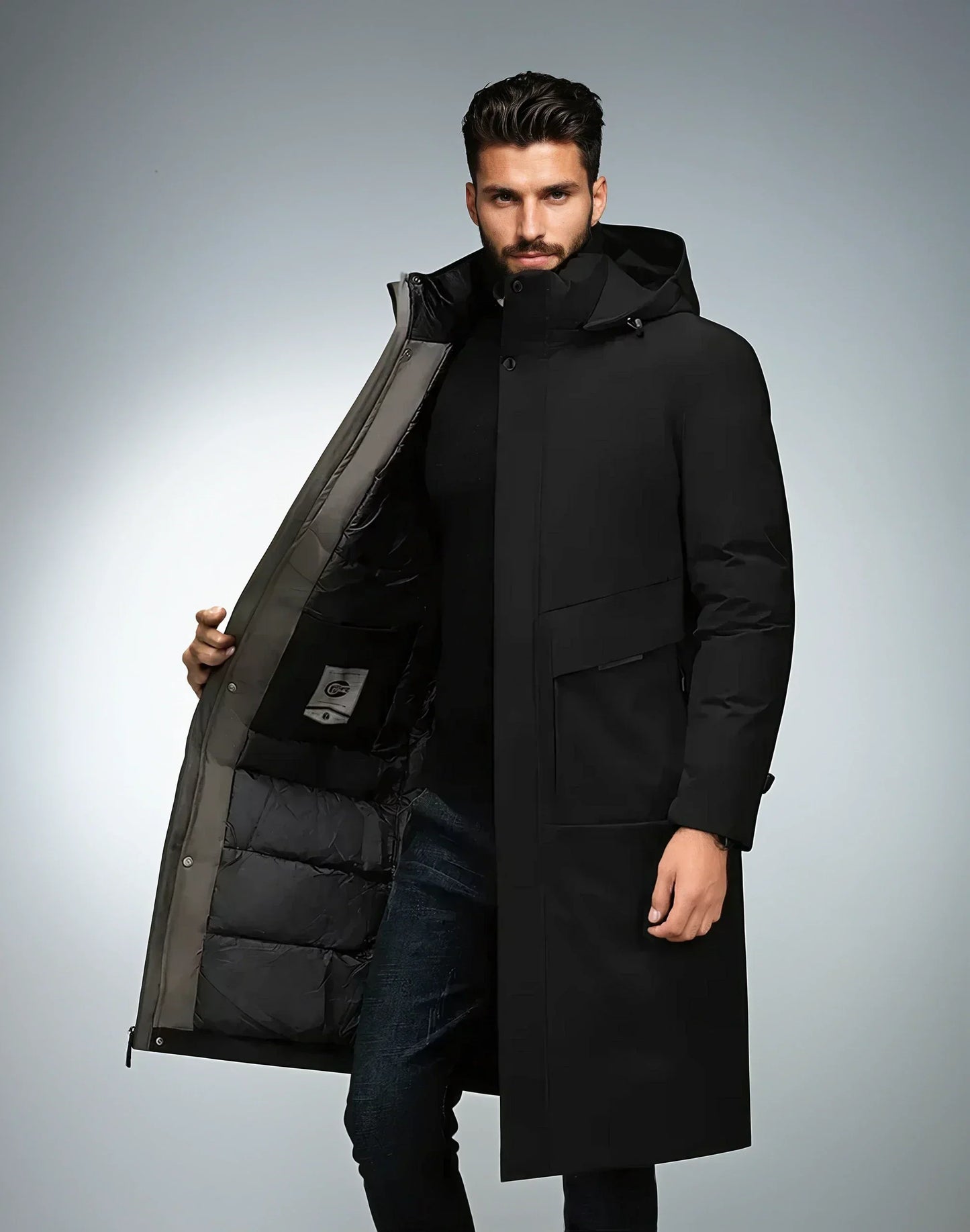 Ronan | Parka Homme Longue Capuche Matelassée Chaude et Confortable