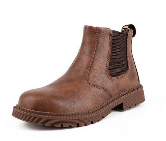 Sebastian | Bottes de Sécurité Homme Cuir avec Embout Acier et Élastiques Latéraux