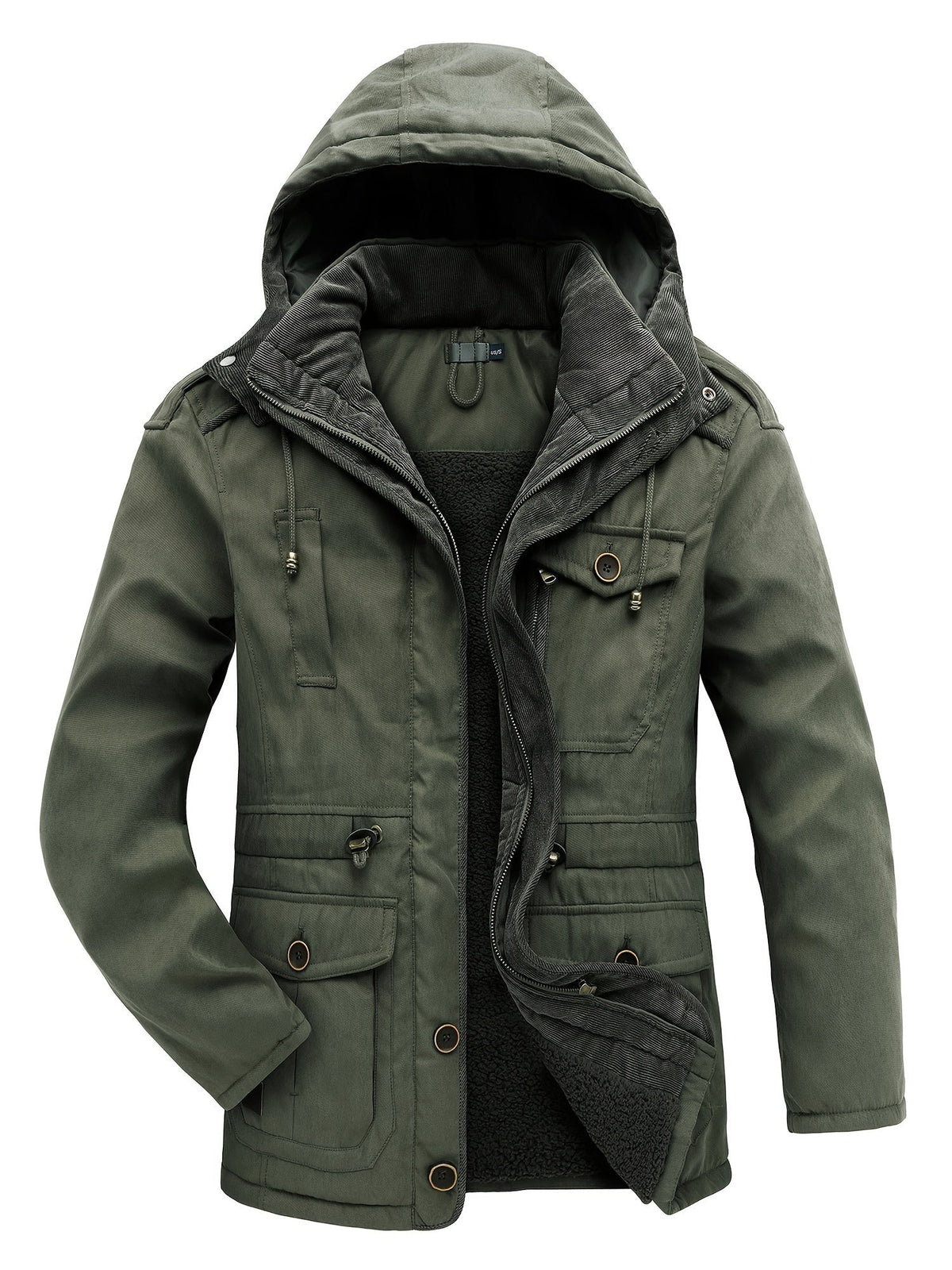 Valen | Veste Homme Hiver Zippée à Capuche et Multiples Poches | Chaude et Confortable