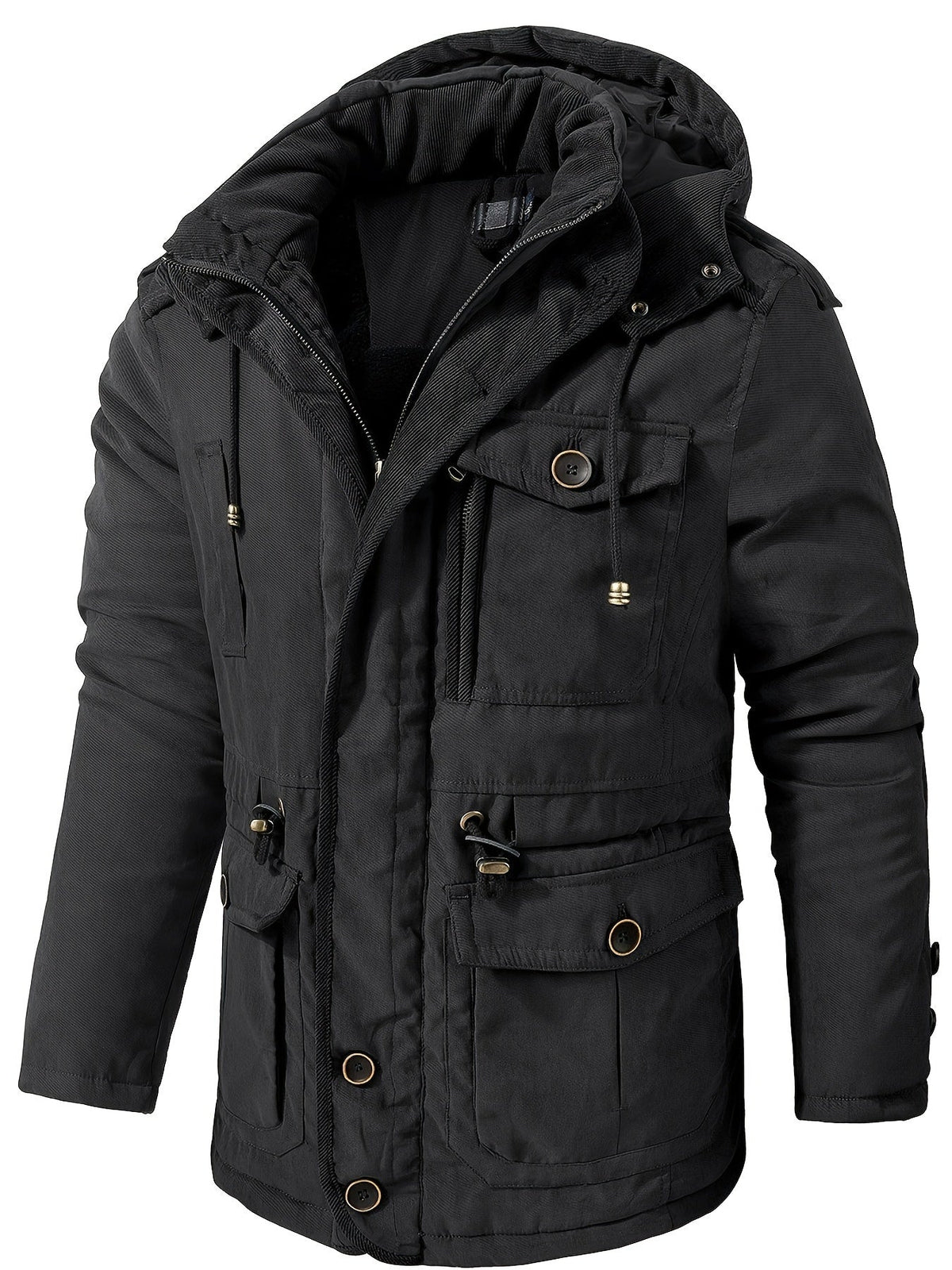 Valen | Veste Homme Hiver Zippée à Capuche et Multiples Poches | Chaude et Confortable