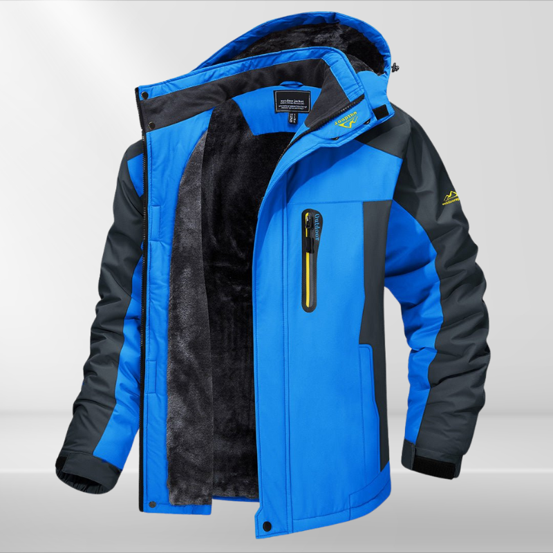 Silas | Veste d’Hiver Homme Imperméable à Capuche avec Doublure Polaire