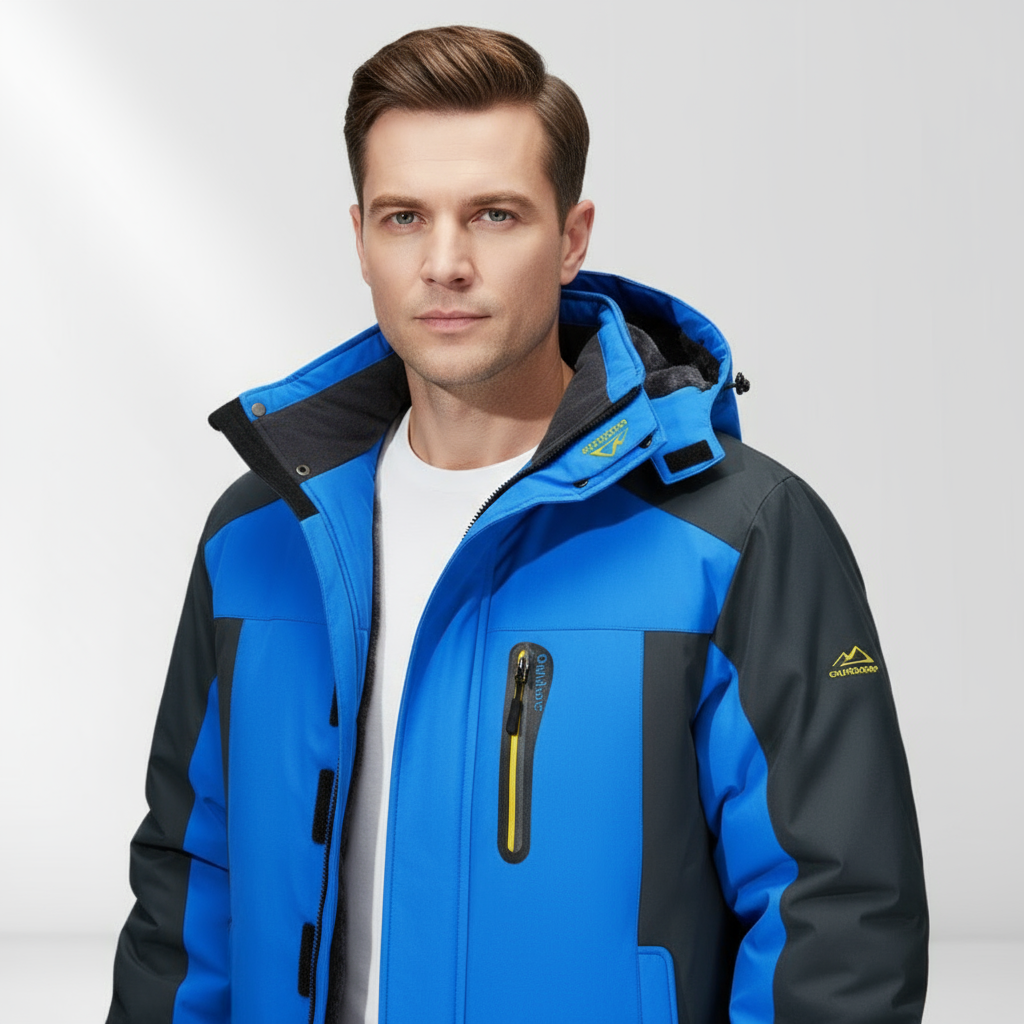 Silas | Veste d’Hiver Homme Imperméable à Capuche avec Doublure Polaire