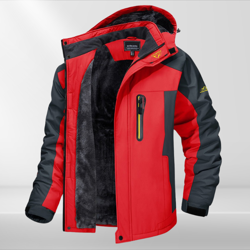 Silas | Veste d’Hiver Homme Imperméable à Capuche avec Doublure Polaire
