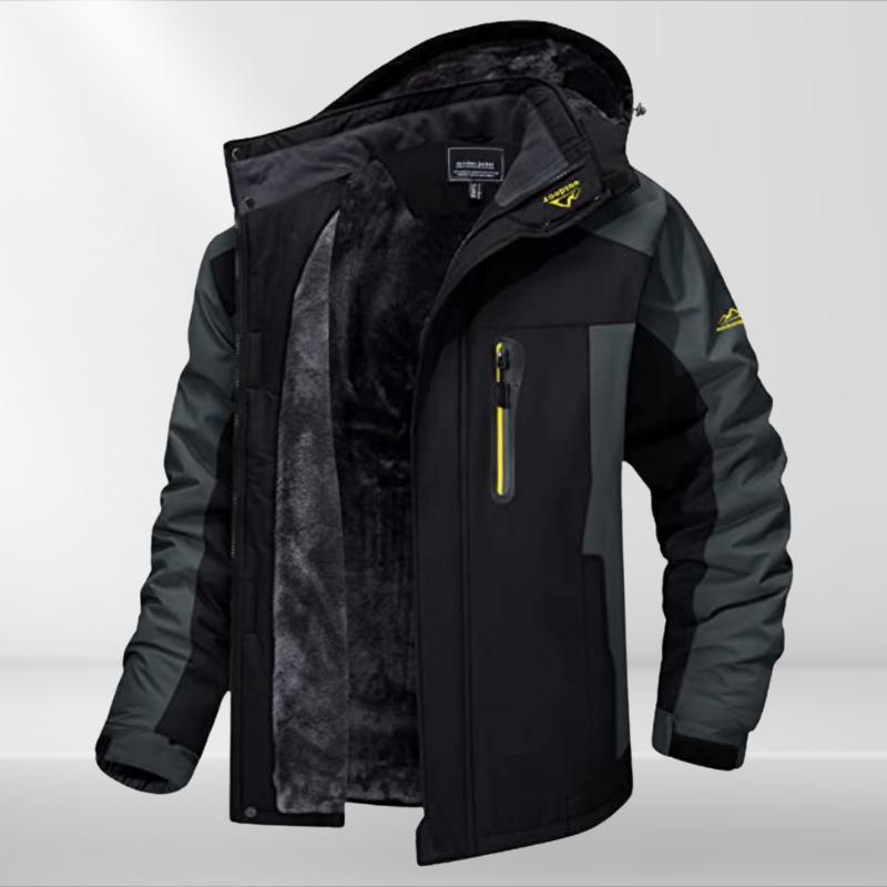 Silas | Veste d’Hiver Homme Imperméable à Capuche avec Doublure Polaire