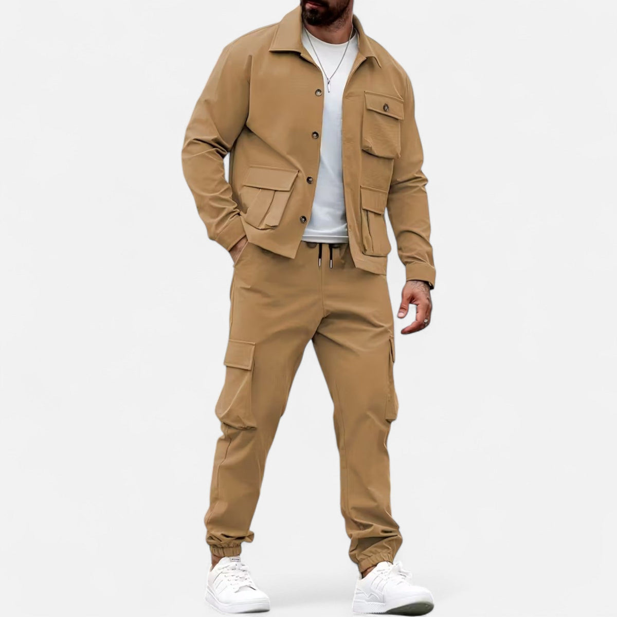 Ambrose | Ensemble Homme Casual Workwear à Poches Multiples avec Jogger à Taille Ajustable