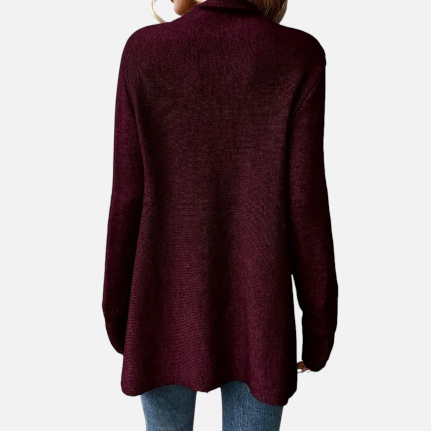 Janisse | Pull Femme à Col Drapé avec Franges et Pampilles Couleur Unie