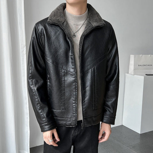 Cillian | Veste Homme Bomber Similicuir, Coupe Relax, Doublure Chaude & Fermeture Zip Complète