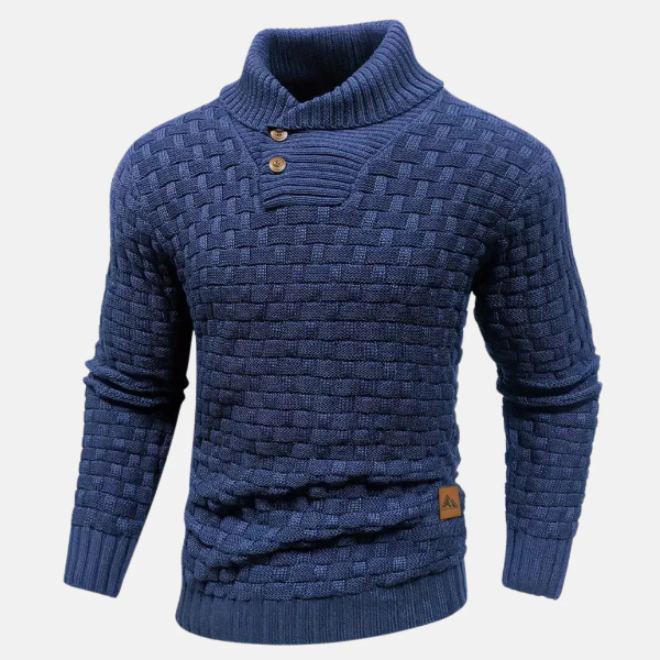 Thornwell | Pull Homme Tricoté à Col Châle avec Boutons – Coupe Regular Fit