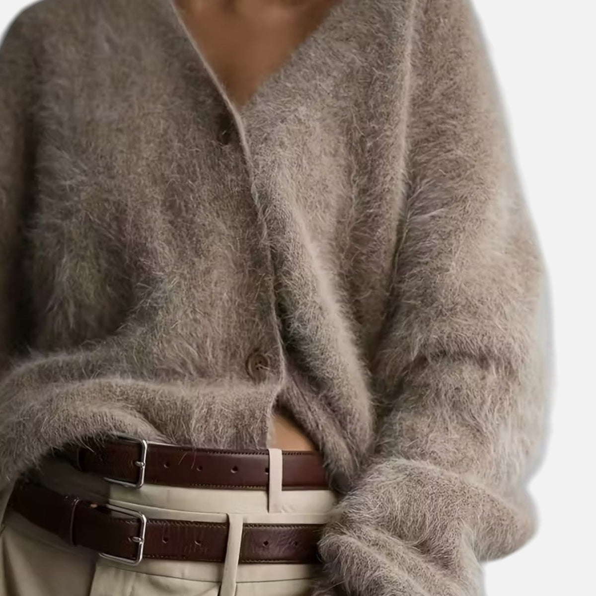 Lionella | Cardigan Femme Décontracté Boutonné Col V en Maille Douce