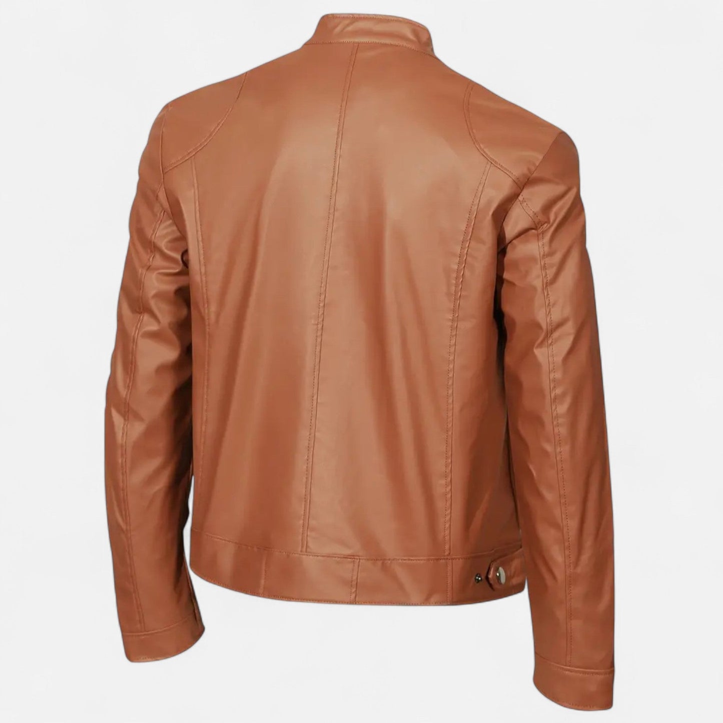 Alden | Veste Homme Style Moto Aspect Cuir avec Fermeture Zippée