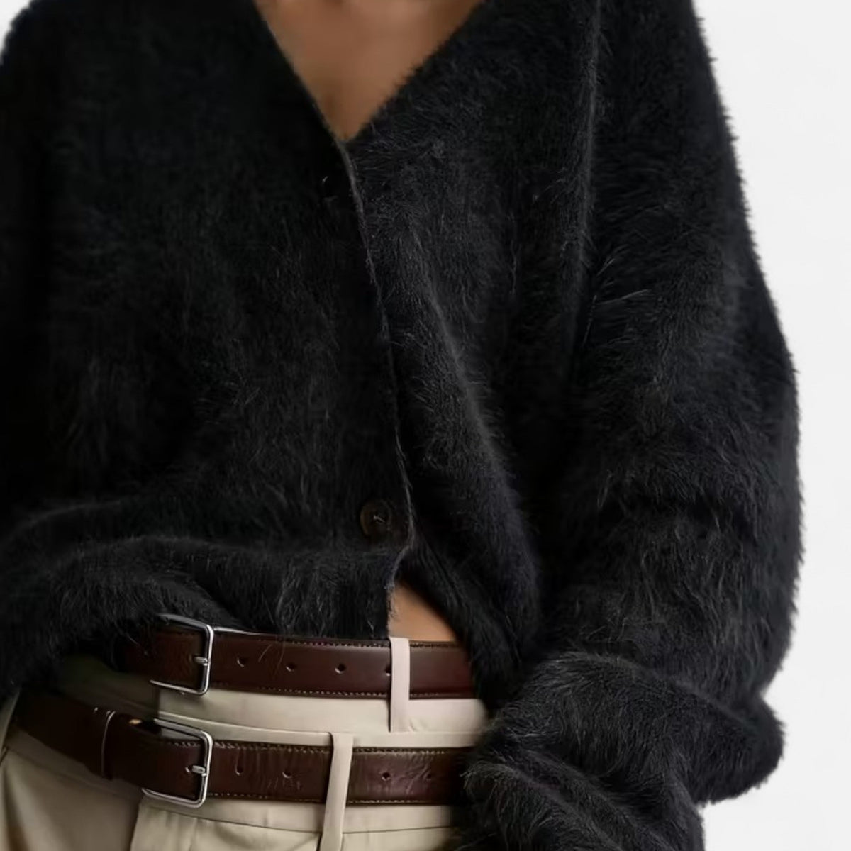 Lionella | Cardigan Femme Décontracté Boutonné Col V en Maille Douce
