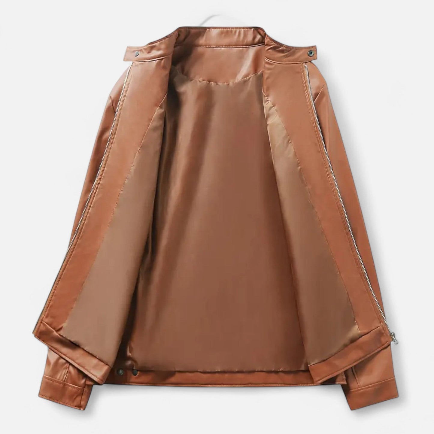 Alden | Veste Homme Style Moto Aspect Cuir avec Fermeture Zippée