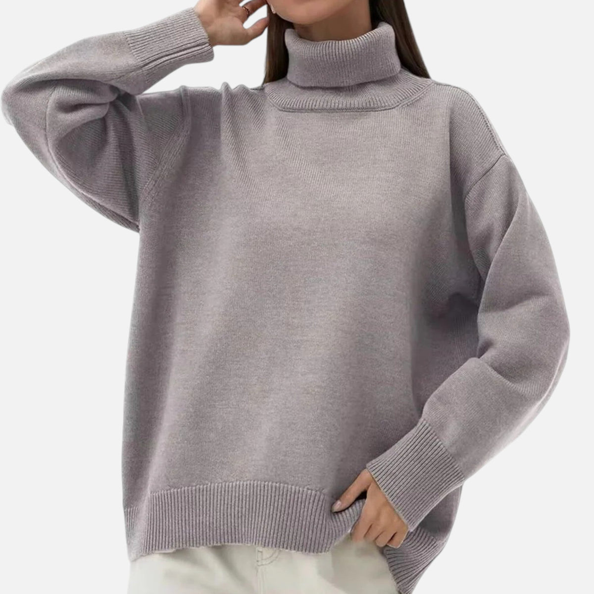 Lison | Pull Femme Oversize à Col Roulé Confortable
