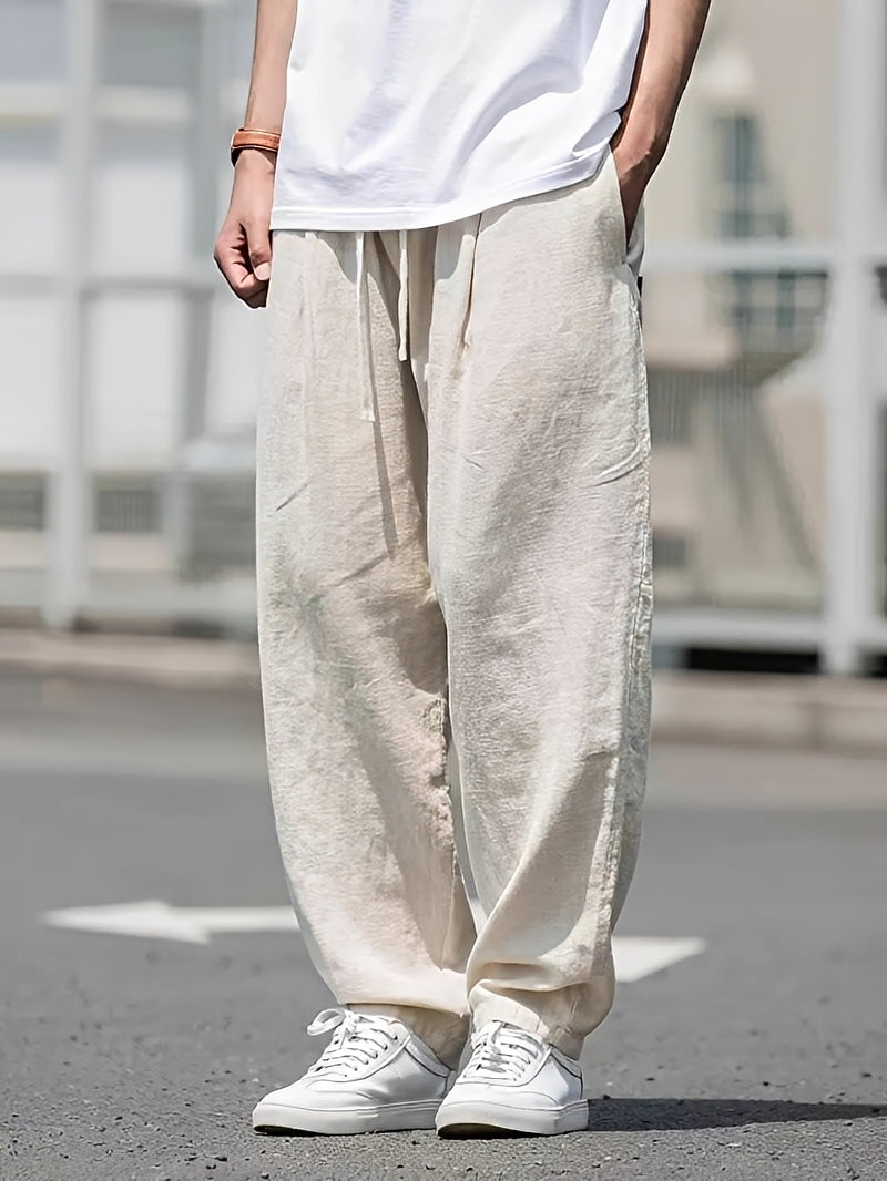 Pantalon Homme Coupe Droite Ample – Style Moderne et Confort Léger