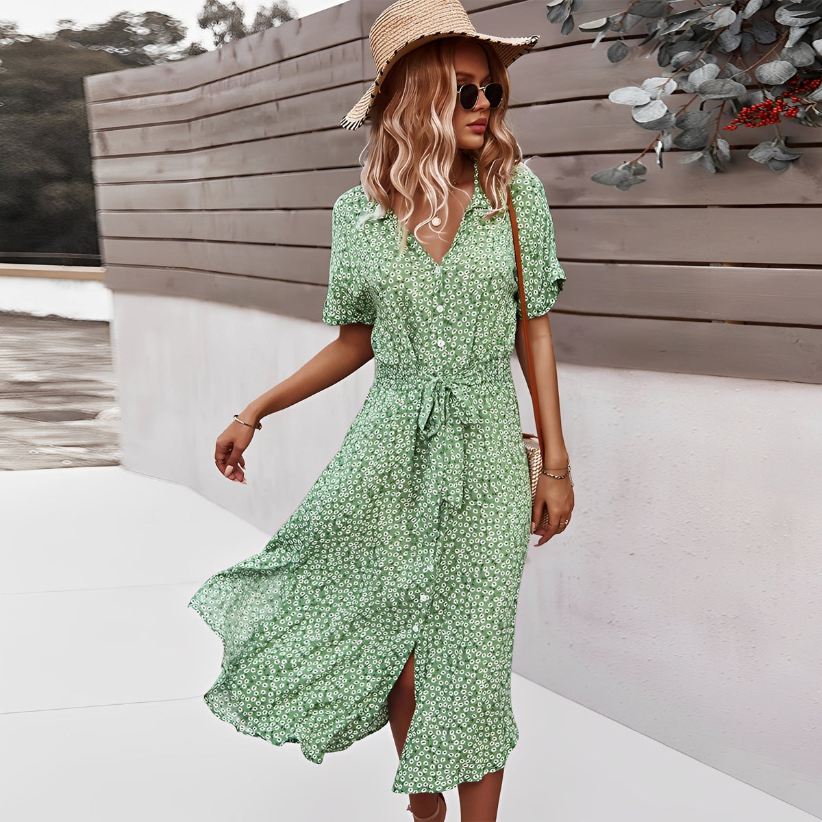Robe Midi Fleurie Femme – Élégance Estivale et Confort Léger