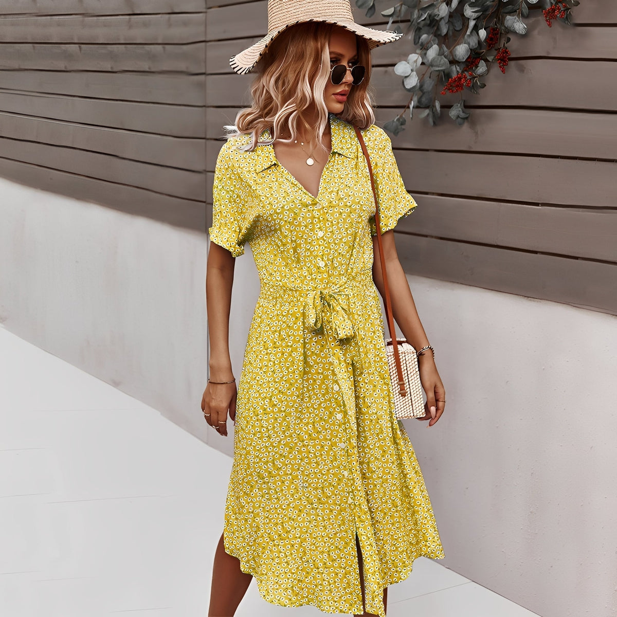 Robe Midi Fleurie Femme – Élégance Estivale et Confort Léger