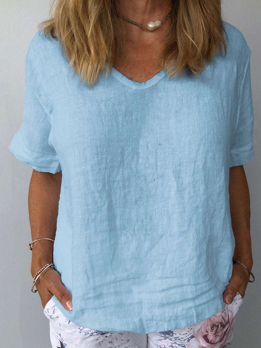 Top Léger en Coton et Lin pour Femme – Confort & Style Décontracté