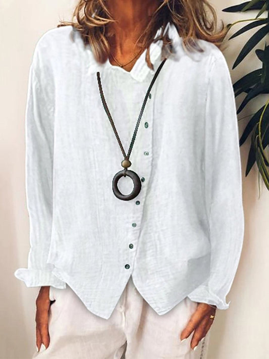Chemise Longue en Coton et Lin pour Femme – Style Décontracté & Confort Léger