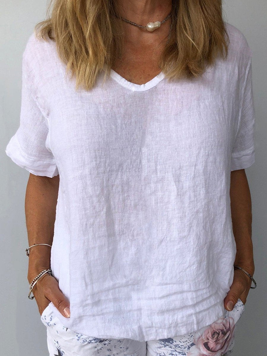 Top Léger en Coton et Lin pour Femme – Confort & Style Décontracté