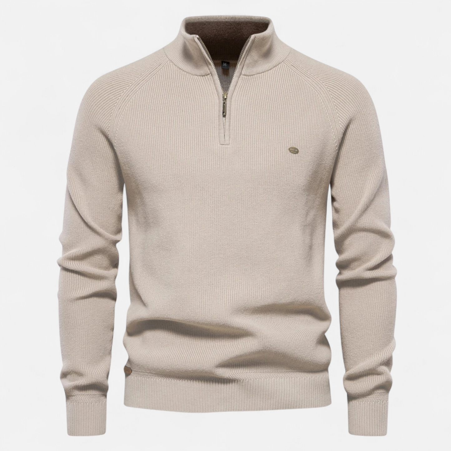 Calen | Pull Homme Col Montant Zippé en Coton Tricot Raffiné
