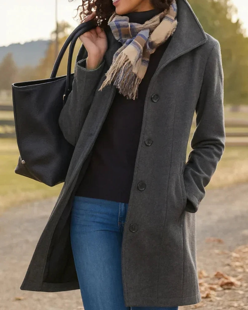 Trench-Coat Long pour Femme – Style Classique & Protection Légère