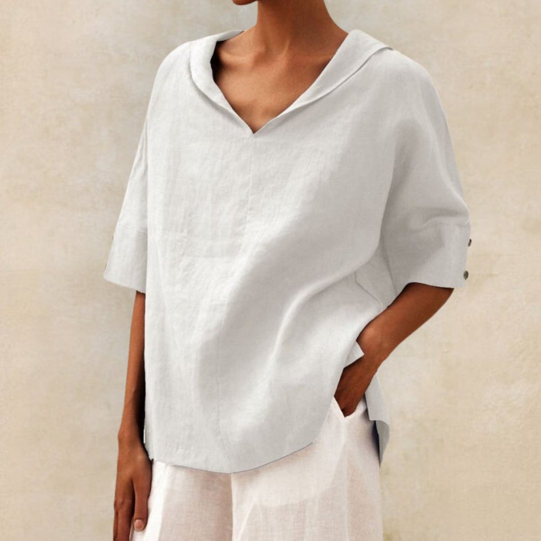 Blouse en Lin Élégante pour Femme – Style Naturel & Confort Respirant