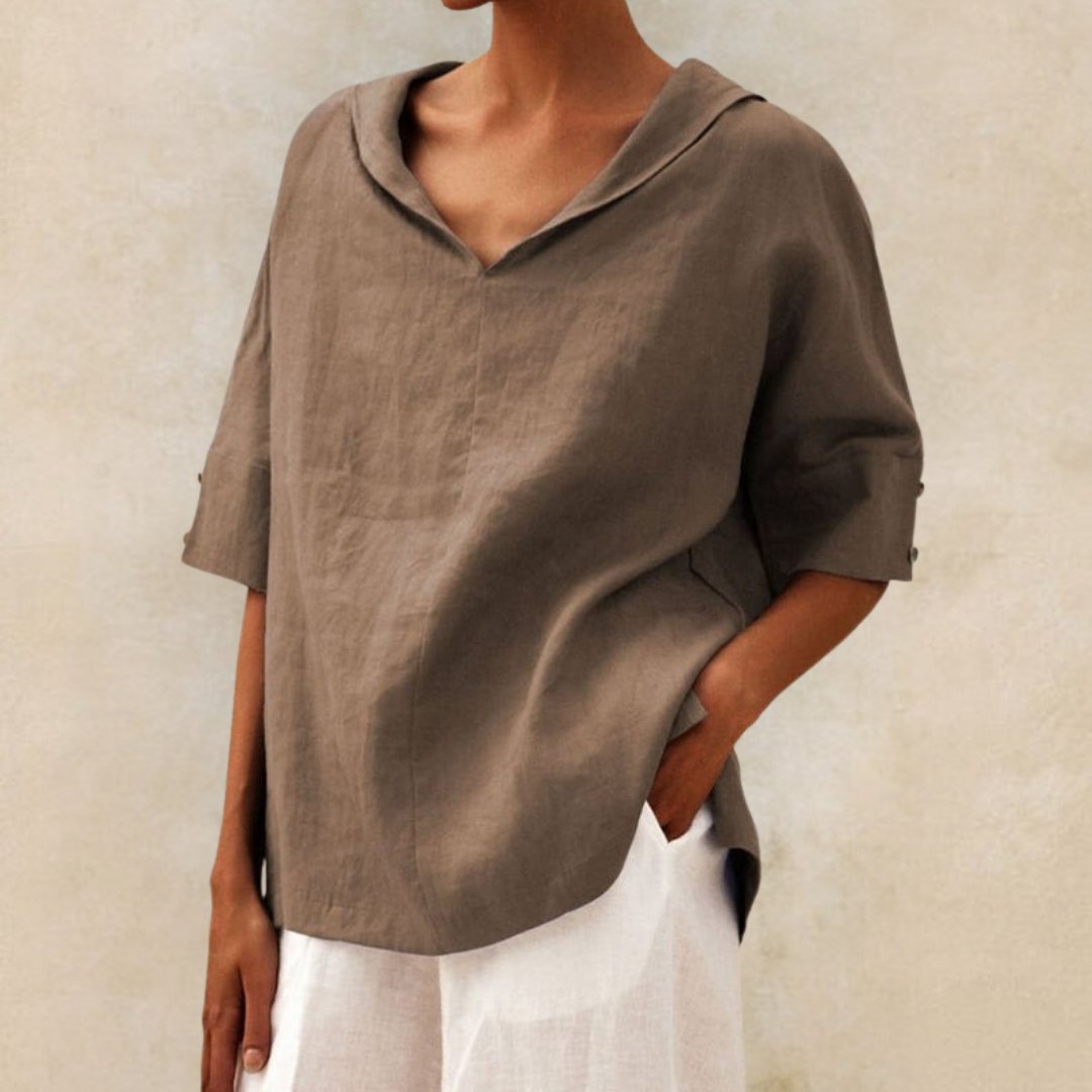 Blouse en Lin Élégante pour Femme – Style Naturel & Confort Respirant