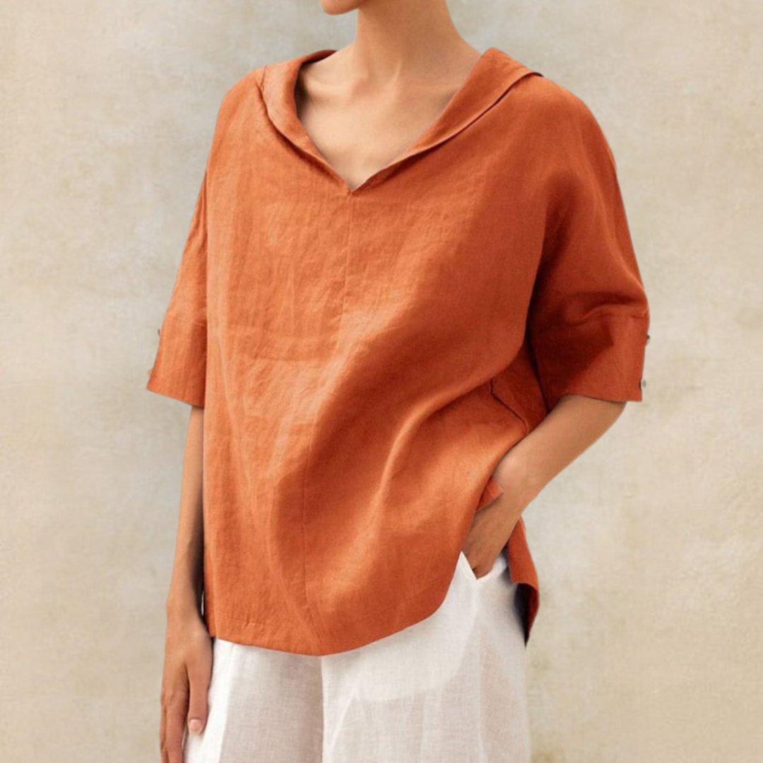 Blouse en Lin Élégante pour Femme – Style Naturel & Confort Respirant