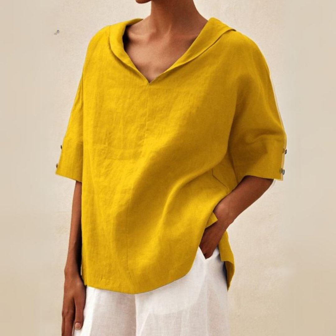 Blouse en Lin Élégante pour Femme – Style Naturel & Confort Respirant