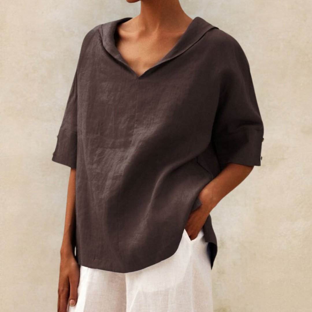 Blouse en Lin Élégante pour Femme – Style Naturel & Confort Respirant